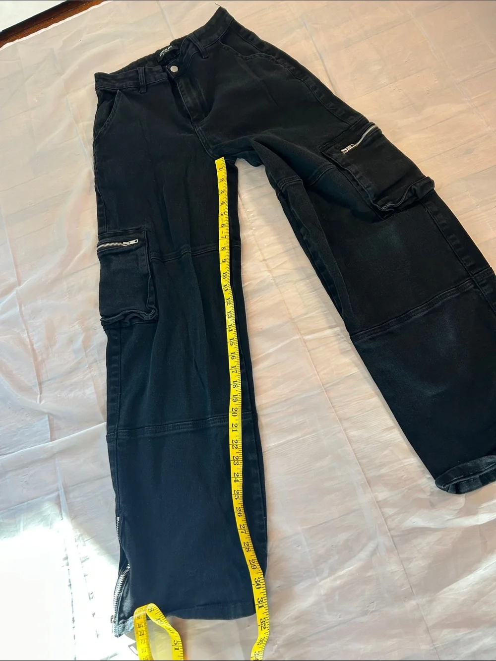 American Bazi Black Relaxed Cargo Jeans